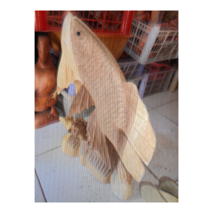 Fish Carving - Arowana Fish on Coral Suar Material
