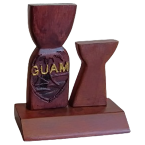 Custom Made Handicrafts, Stone late plate with gold guam