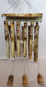 Balinese bamboo Chime with 12 Chime Made From Bamboo with Flower Pattern in Chime