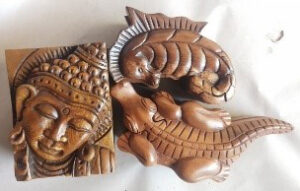 Magic Box wood Handicrafts Mix Models (Sea Horse, Buddha Head, Crocodile Etc.)