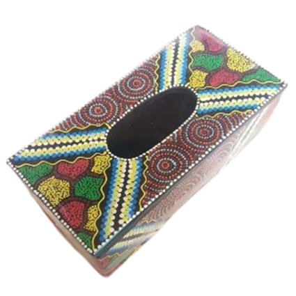 Tissue Box Wood Handicrafts colorfull Patterns.