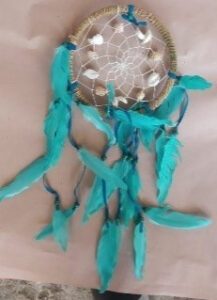 Dream Catcher String With Shell decorative Color Green Tosca.