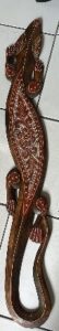 Art Decoration of Primitive Gecko Carving with size 110 cm