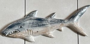 Shark Fish Carving Art 50 cm Long - Albesia Wood